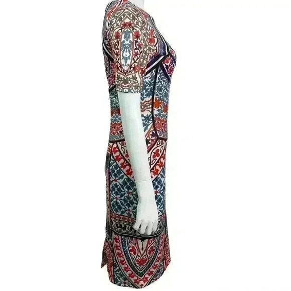 Pankaj & Nidhi Anthropologie Chanda Column Boho Geometric Bodycon Dress Size S - Picture 2 of 11